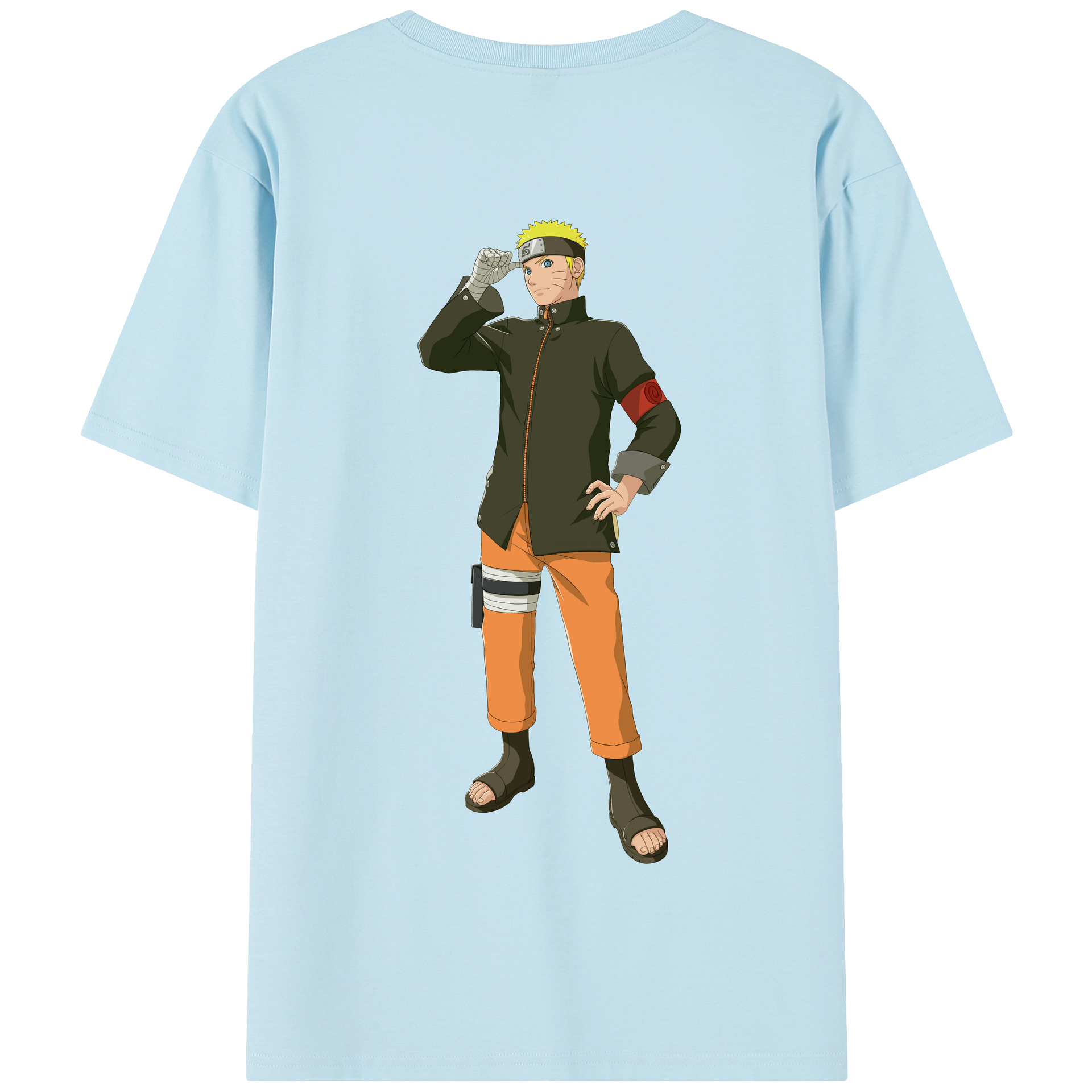 （画像用） NARUTO -ナルト- うずまき ナルト Uzumaki Naruto 綿100％半袖Tシャツ（背面プリント）